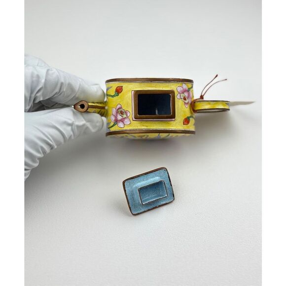 NOS Kelvin Chen Miniature Enamel Copper Decorative Teapot Garden Fairy - Picture 5 of 8